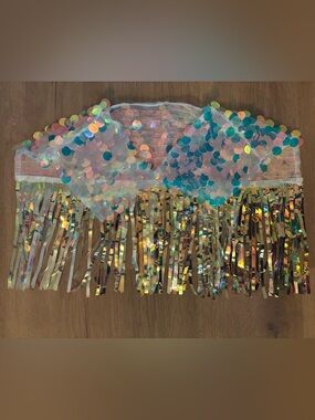 Iridescent Sequin Mermaid Mini Cape